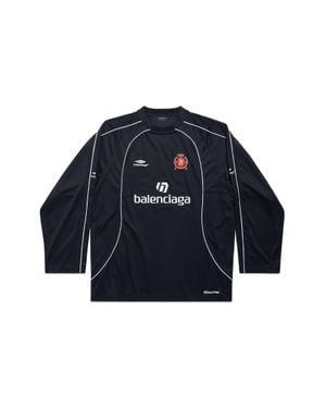 Balenciaga Fußballtrikot mit Logo-Print - Blau