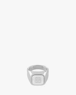 Balenciaga Nano Signet Ring - White