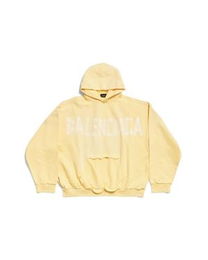 Balenciaga Tape Type Hoodie Mit Gerippter Tasche - Mettallic