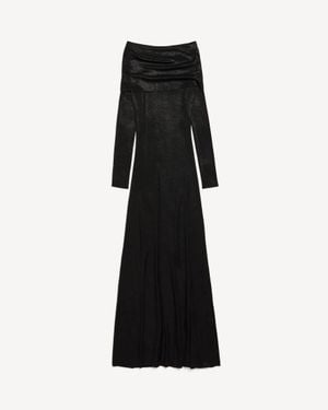 Balenciaga Off-Shoulder Maxi Dress - Black
