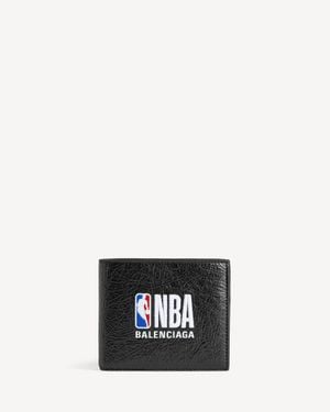Balenciaga Nba Collaboration Cash Square Folded Wallet - Black