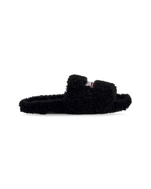 Balenciaga Eco Shearling Slippers - Black