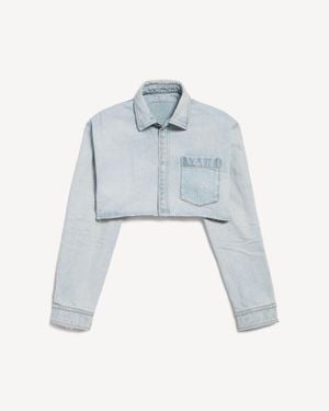 Balenciaga Crop-Hemd - Blau