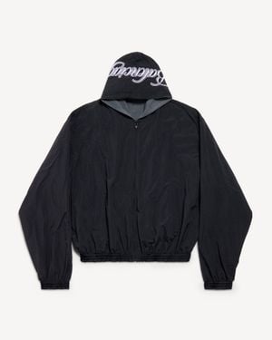 Balenciaga Cursive Reversible Tracksuit Jacket - Blue