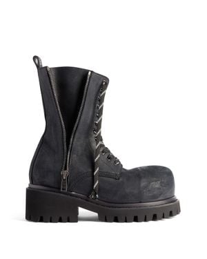Balenciaga Botín Con Cremallera Stomper - Negro