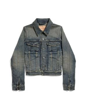 Balenciaga Chaqueta Vaquera Fruncida - Gris