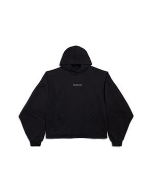 Balenciaga Back Cropped Hoodie - Black