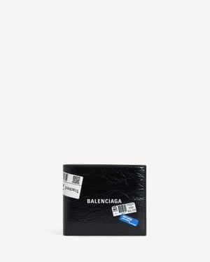 Balenciaga Portamonete Shopper Quadrato Piegato - Nero