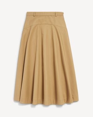 Balenciaga A-Line Cotton Skirt - Natural