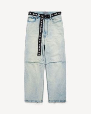 Balenciaga Belted Trousers - Blue