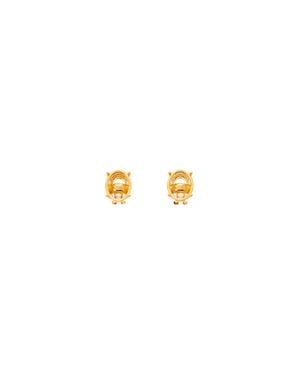 Balenciaga Frame Oval Earrings - Metallic