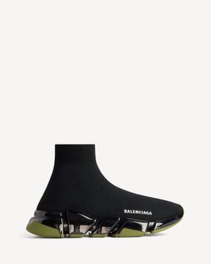 Balenciaga Speed 2.0 Full Clear Sole Recycled Knit Trainer - Black