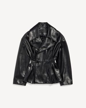 Balenciaga Folded Short Trench - Black
