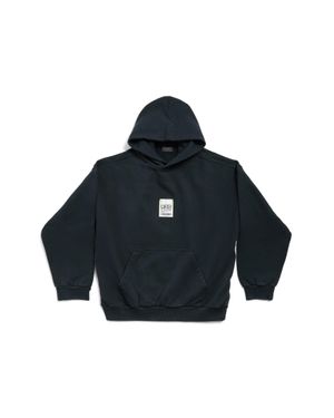 Balenciaga Airport Tag Hoodie Medium Fit - Blue