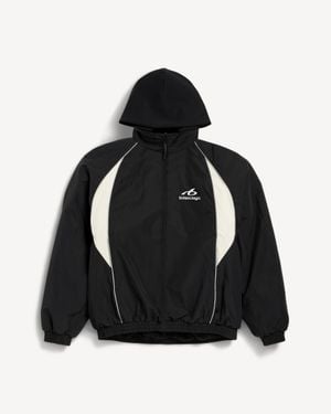 Balenciaga Bodies Hybrid Zip-Up Outerwear Hoodie - Black