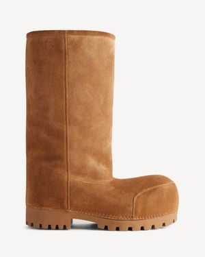 Balenciaga Alaska Fur High Boot - Brown
