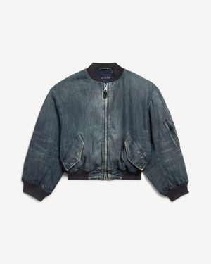 Balenciaga Standard Denim Bomber - Blue