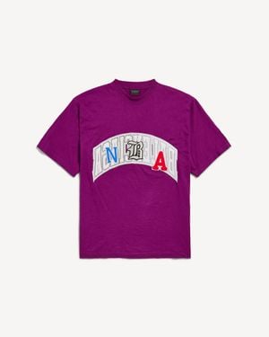 Balenciaga Nba Collaboration Oversized T-Shirt - Purple