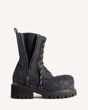 Balenciaga Stomper Zipped Bootie - Black