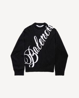 Balenciaga Drop Shoulder Cotton Jumper - Black