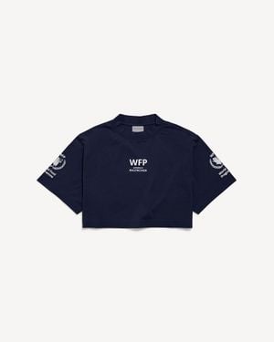 Balenciaga Wfp Cropped T-Shirt - Blue