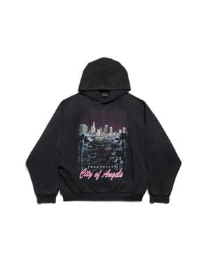 Balenciaga City Of Angels Hoodie Medium Fit - Blau