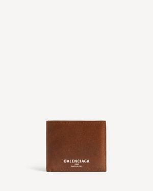 Balenciaga Credit Square Folded Coin Wallet - Brown