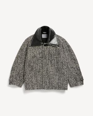 Balenciaga Short Large Cocoon Coat - Grey