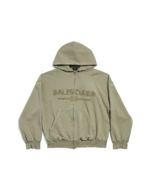 Balenciaga Zip-Up Hoodie Regular Fit - Green
