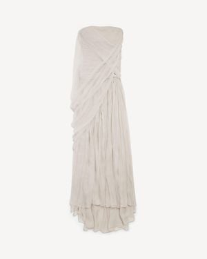 Balenciaga Draped Bustier Dress - White
