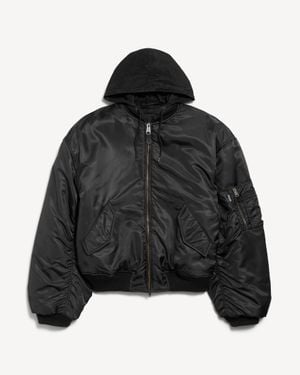Balenciaga Hooded Bomber - Black