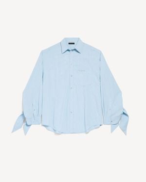 Balenciaga Knotted Cuff Blouse - Blue