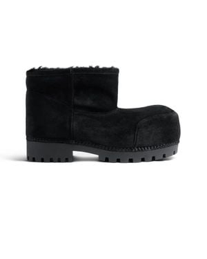 Balenciaga Alaska Fur Bootie - Black