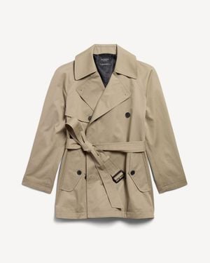 Balenciaga Cocoon Short Trench - Natural