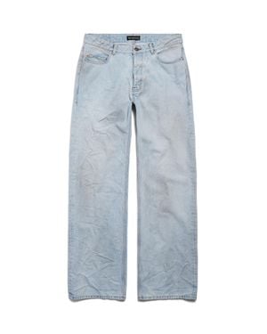 Balenciaga Pantalón Efecto Desgastado Relaxed Fit - Azul