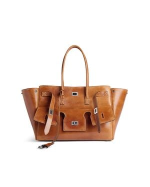 Balenciaga Borsa Carry All Bel Air Media - Marrone