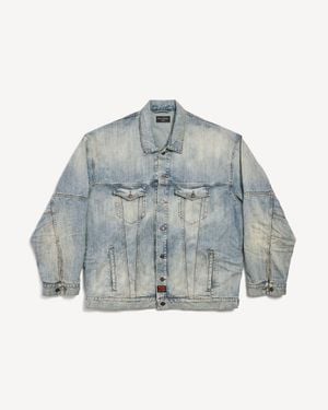 Balenciaga Washed Denim Jacket - Blue