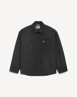 Balenciaga Brushed Wool Overshirt - Black
