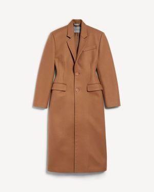 Balenciaga Single-Breasted Coat - Brown