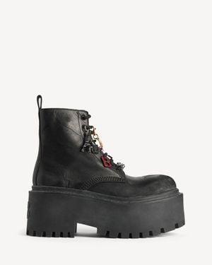 Balenciaga Strike Platform Bootie With Charms - Black