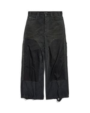 Balenciaga Ripped Off Baggy Trousers - Black