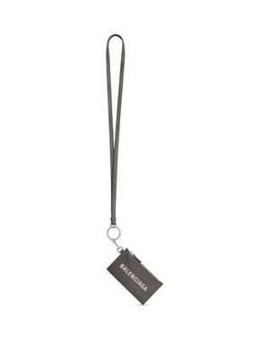 Balenciaga Portacarte Con Portachiavi Cash - Metallizzato