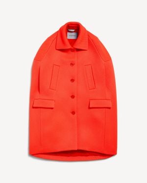 Balenciaga Abrigo Capa - Rojo