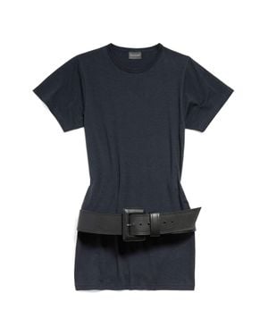 Balenciaga Belted T-Shirt Mini Dress - Black