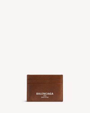Balenciaga Credit Square Folded Coin Wallet - Brown