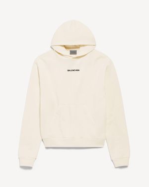 Balenciaga Back Medium Fit Hoodie - Natural