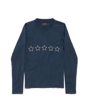 Balenciaga Top Rating Long Sleeve Fitted Top - Blue
