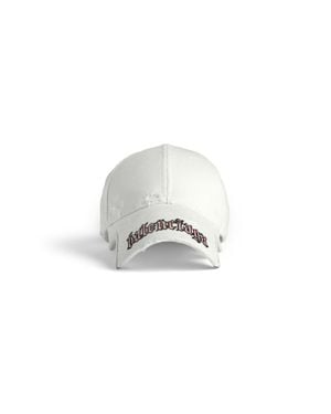 Balenciaga Blackletter Script Cap - White
