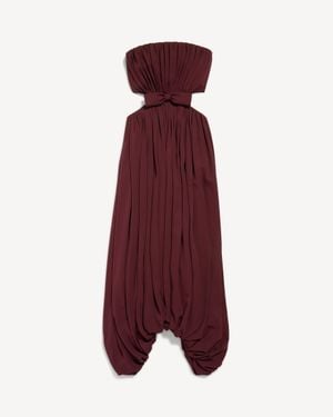 Balenciaga Bustier Draped Dress - Red