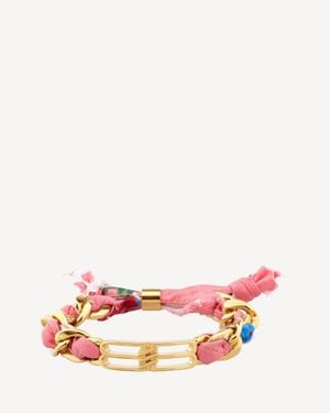Balenciaga Bb Icon Ribbon Bracelet - Pink